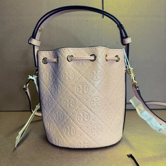 Tory Burch T Monogram Mini Bucket Bag - Blush - Picture 6 of 10